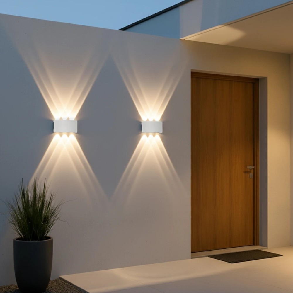 kelvo® SIXOAD KLV-101-0011 Φωτιστικό Τοίχου - Απλίκα LED 18W 1980lm 30° AC 220-240V Αδιάβροχο IP65 Φυσικό Λευκό 4500K - CREE XPE Chip & TÜV SÜD Driver - Λευκό Ματ - Μ17 x Π4 x Υ8cm - 5 Χρόνια Εγγύηση